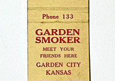 GARDEN CITY, KANSAS 1930'S- GARDEN SMOKER, MAIN & LAUREL, MATCHBOOK COVER picture