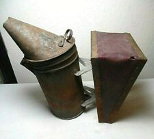VINTAGE WOODMANS BINGHAM BEE SMOKER W/LEATHER BELLOWS picture