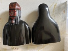 Vintage Pair Of JUAN RAMIREZ A. Bolivian Hand Carved Wood Figures Sculptures picture