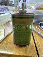 WINCHESTER GUN OIL - Tin Litho Advertising Lead Top Oiler Can picture