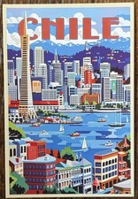 Chile Retro Travel Destination Vacation Postcard #PC705 Card Tag Ephemera picture