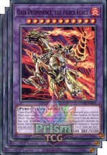X3 Playset 1st Ed Gaia Prominence, the Fierce Force AGOV-EN033 Yugioh picture