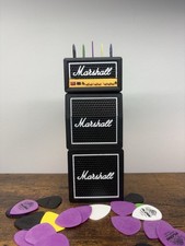 Marshall Miniature Amplifier Collectible Figurine Guitar Pick Holder Black Gold picture