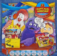 1996 MCDONALD'S HAPPY MEAL DISPLAY WORKSHOP W/4 DIFFERENT MEAL BOXES-DISMANTLED picture