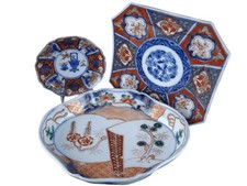 Antique Japanese Imari Hand Painted Lot of 3 picture
