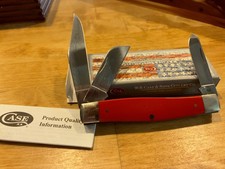 2020 Case XX Red Synthetic Smooth Large Stockman Co-Op 75th Anniv. Knife 4375 SS picture