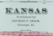 Vintage 1902 KANSAS Map 22