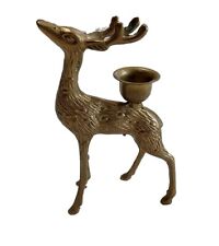 Vintage Metal Reindeer  Buck Deer Candle Stick Holder 6.5