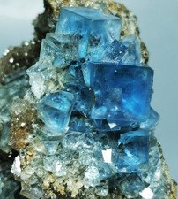Beauty Rare Transparent Blue Cube Fluorite Crystal Mineral Specimen China picture