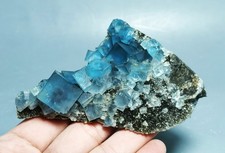 Beauty Rare Transparent Blue Cube Fluorite Crystal Mineral Specimen China picture