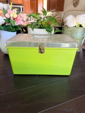 Vintage Wil-Hold Wilson Sewing Box Avocado/Lime Green Plastic USA MCM 1970’s picture