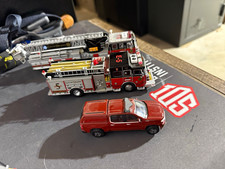 Firefighting & Rescue Model Vehicle Lot - City of Orlando Ladder 9, Red Pickup picture