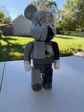 KAWS Companion Be@rbrick Art Toy 2008 Gray/Black Plastic Figure w/ Display Case picture