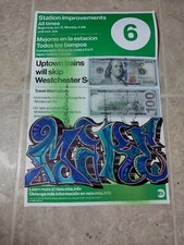 Graffiti Train Sign - MAKE$ - 11 x 17 Inches - Original - MTA Transit - RARE picture