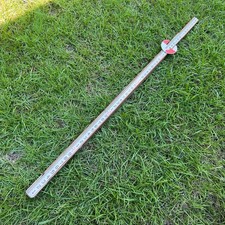 VTG Antique WHITE SURVEY MEASURING STICK Wooden Slide Realist Gas Oil Mobil Sign picture