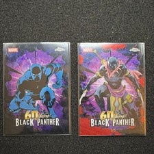 2026 Topps Chrome Marvel Black Panther 60 Years Red Wave /5 & Black wave /10 picture