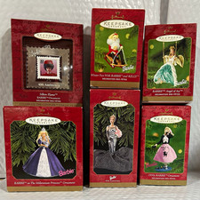 Hallmark Keepsake Barbie Christmas Ornaments Lot of 6, circa 1999 to 2001 (LN) picture