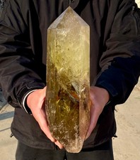 11.5LB Rare Natural Citrine Quartz Blue Needle Polishing Rough crystal Healing picture