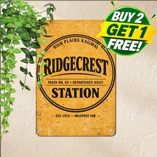 Round Railway Station Classic Logo Metal Tin Sign Vintage Decor Plaque 8x12 picture