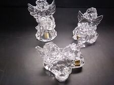 Vintage Nachtman Blerkristall Germany Crystal Angel Candle Holders Lot Of 3 picture