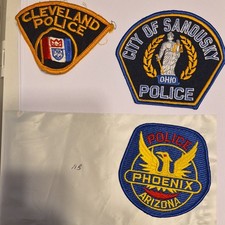 Lot#?: 3-Police Patches Cleveland Police, Sandusky OH Police, Phoenix AZ Police picture