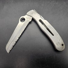 *Vintage* Spyderco C02S Mariner Folder G-2 Steel Stainless Handle Japan (Rare) picture