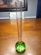 Vintage Emerald Green Bud Vase Danish Design Controlled Bubbles Beautiful Decor picture