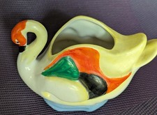 Vintage 1945-1952 Occupied Japan Swan Planter Hand Painted Ceramic Bird picture