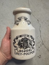 Vintage French Grey-Poupon Dijon Ceramic Mustard Pot Jar w/ Cork Stopper picture