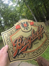 Vintage Original NOS Berghoff Beer Foil Over Cardboard Asdv. Sign Monroe WI picture