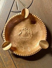Vintage Republica de Chile Crest Small Copper Plate Ashtray decorative trim picture