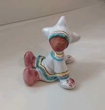Vintage Alaskan Clay Eskimo Child Figure-Signed Gak Great Shape 4.25 X 2.25 X 3 picture