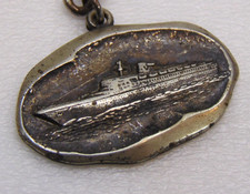 TSS 1970s Fairsea Cruises Ship Pewter Keychain Pennant Fairwind Sitmar Rare VTG picture