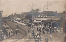 Labor Day Parade Girard Kansas KS Haines Restaurant Band RPPC 1908 Postcard picture