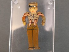 Vintage 1940s WWII Buddies Articulated Celluloid Soldier Sweetheart Jewelry Pin picture
