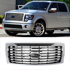 Chrome Front Grille Assembly Compatible with 2009-2014 Ford F-150 F150 Harley-Da picture