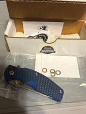 Hinderer Jurassic Slicer, Stonewash Blue back, Magnacut, triway, SAFE QUEEN picture