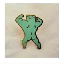 Muscular Frogs Enamel Pin - Ripped Buff Beefy Boi Flexing Muscle Animals Flex picture