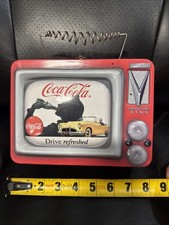 Vandor Coca-Cola Drive Retro TV Tin Tote Lunch Box Coke Collectible Storage Tin picture