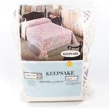 NOS Vintage Chenille Bedspread in Package FULL Rare Lilac Purple Lady Linda picture