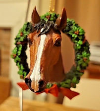 Nature's Window Palomino (?) Horse Bust Christmas Ornament picture