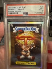 GPK Garbage Pail Kids 2022 MLB Blowout Trout Rainbow Foil PSA 9🔥😍⭐️ picture