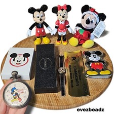 EvezBeadz Vintage Heirloom Walt Disney Mickey Mouse Set Bradley Watches Rare Lot picture