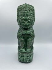 Vintage K&B Kahlúa Green Tiki Decanter Bottle Luxo Lier Mexico 1930s Empty picture