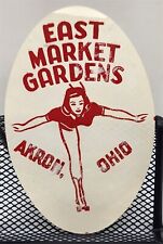 1950's Eat Market Gardens Roller Rink Skating Label Pinup Akron Ohio FF picture
