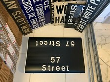 NY NYC SUBWAY ROLL SIGN 57 STREET 1969 MANHATTAN CBS HEARST TOWER CARNEGIE HALL picture