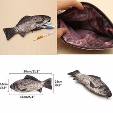 Fish Shape Pencil Case Pen Stationery Bag Pouch With Zipper Realistic Case picture