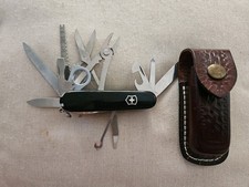 Vintage VICTORINOX OFFICIER SUISSE ARMY ROSTFREI MULTI-TOOL W/Leather Case picture