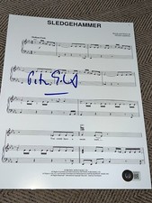 PETER GABRIEL SIGNED AUTOGRAPH SHEET MUSIC SLEDGEHAMMER BECKETT BAS COA AUTO X1 picture