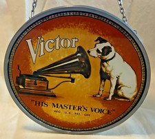 Vtg Sun Catcher Stained Glass Glassmasters RCA Nipper His Master's Voice Victor picture